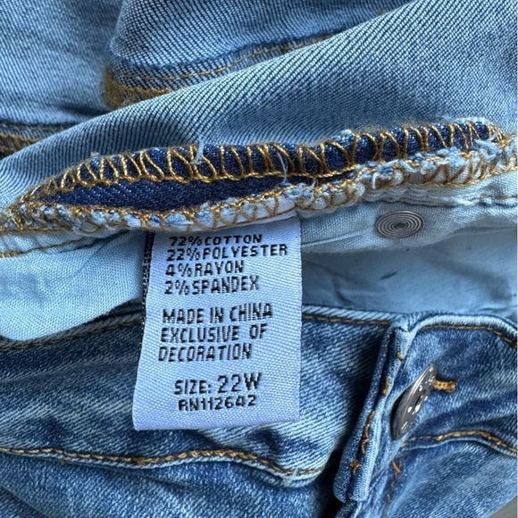 Blue Savy Denim Shorts Jeans Cotton Summer Size 22W NWT - Picture 6 of 6